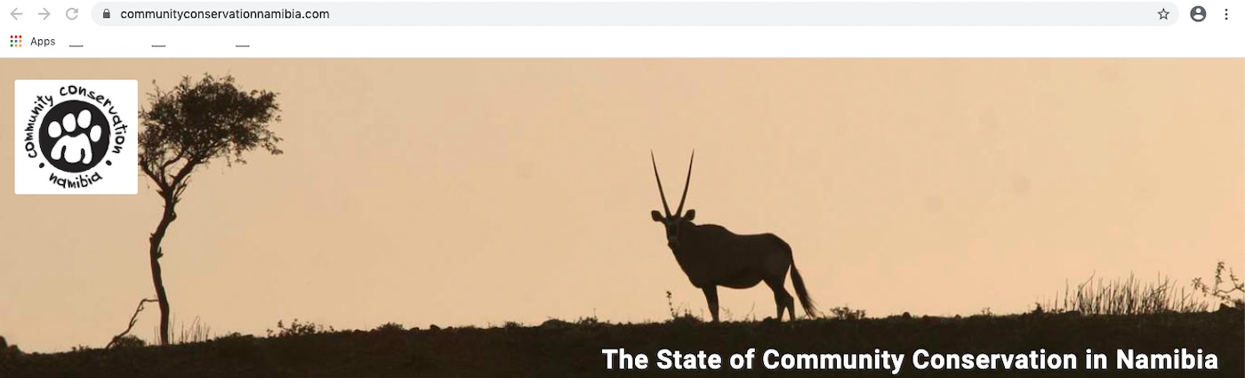 Community Conservation Namibia.com website screenshot.