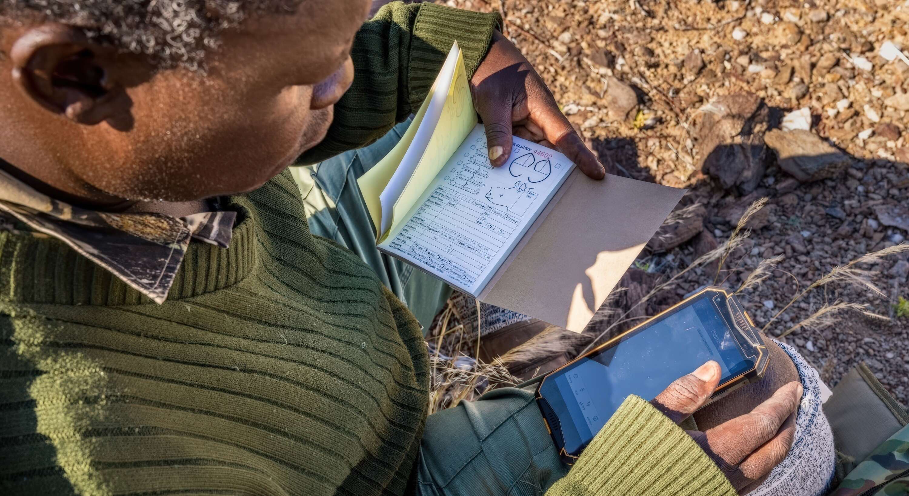 A prepared to record a sighting in his Event Book.