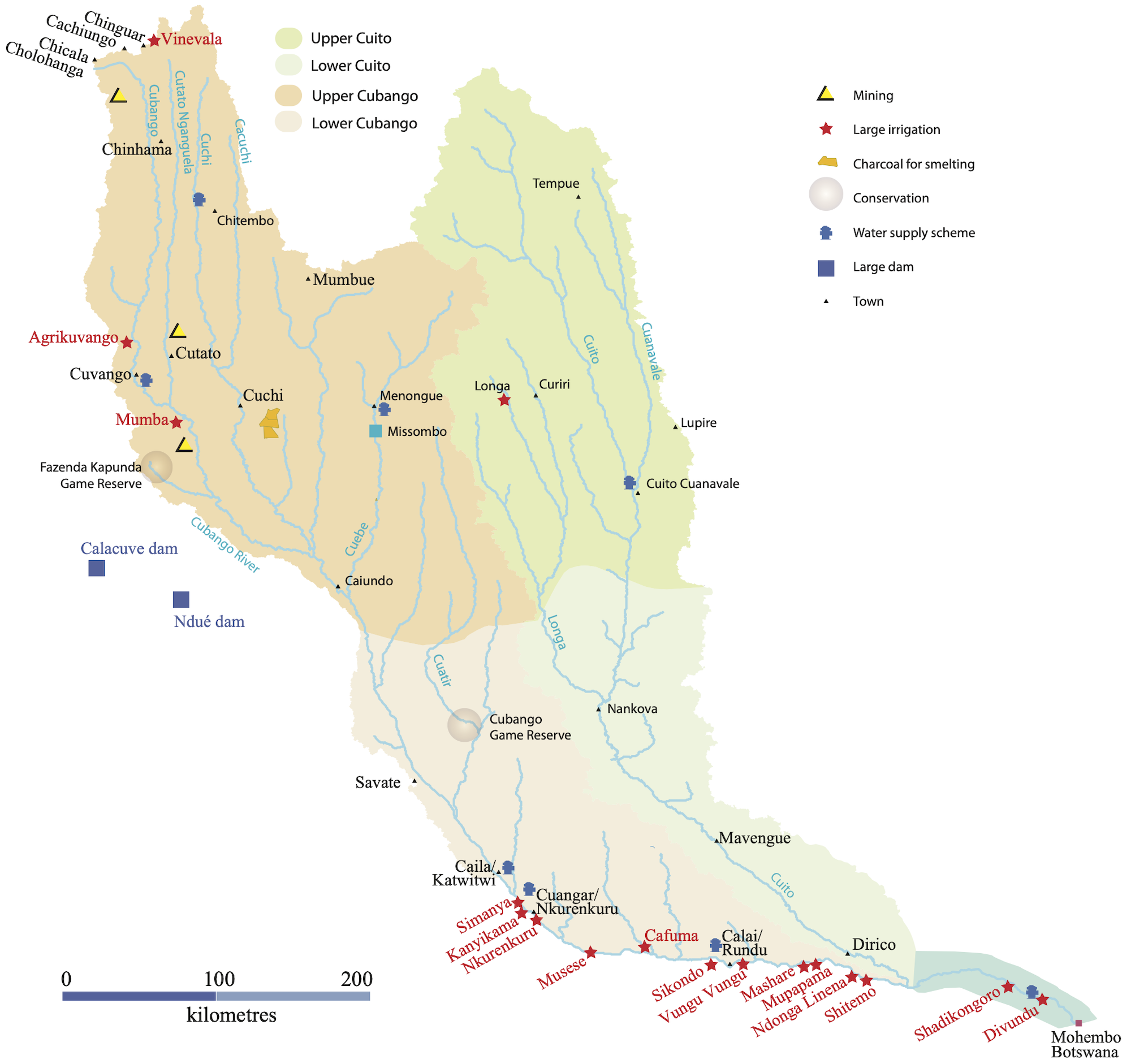 A map of the region showing various development projects.