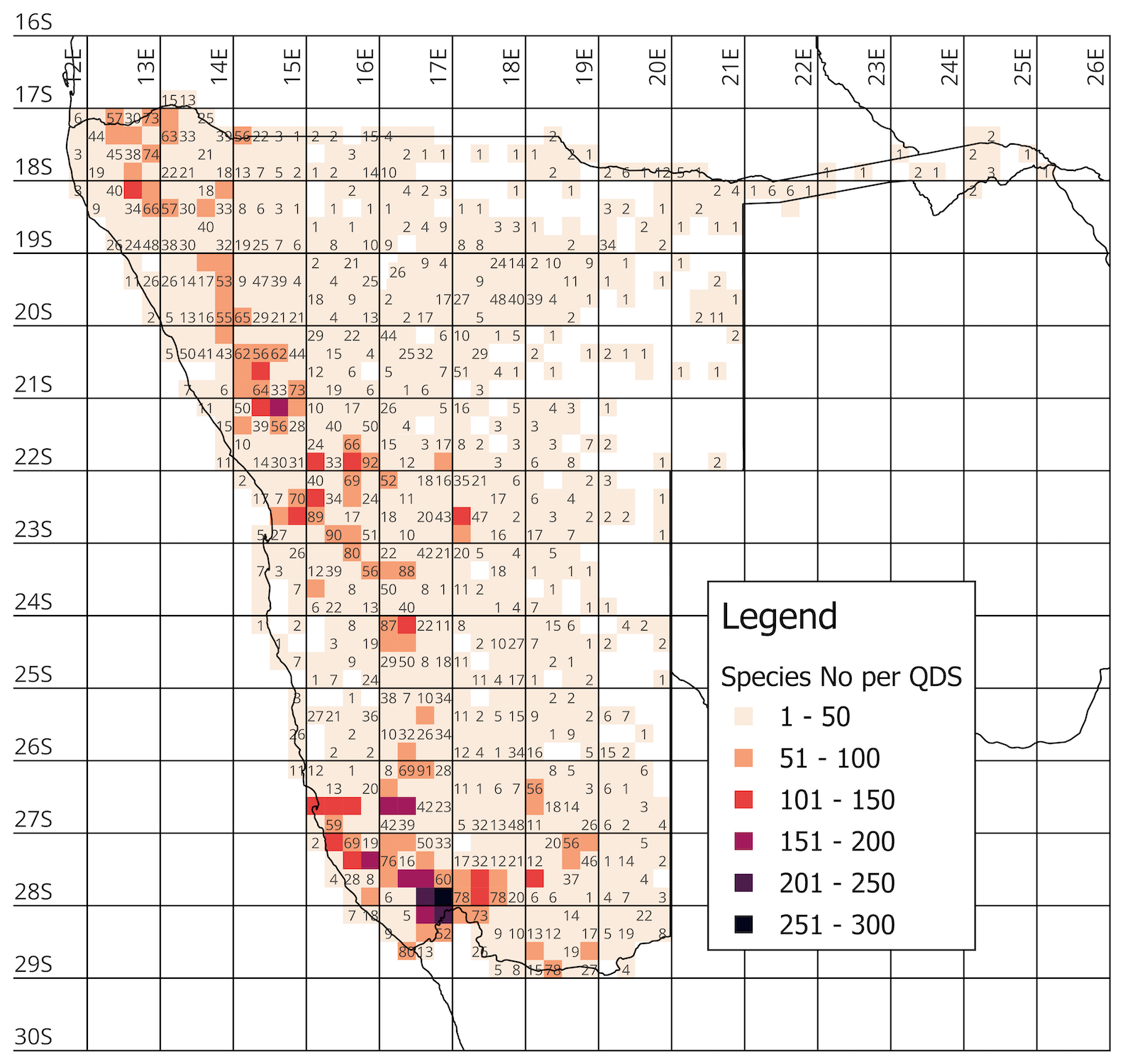 A map of Namibia showing plant distributions.