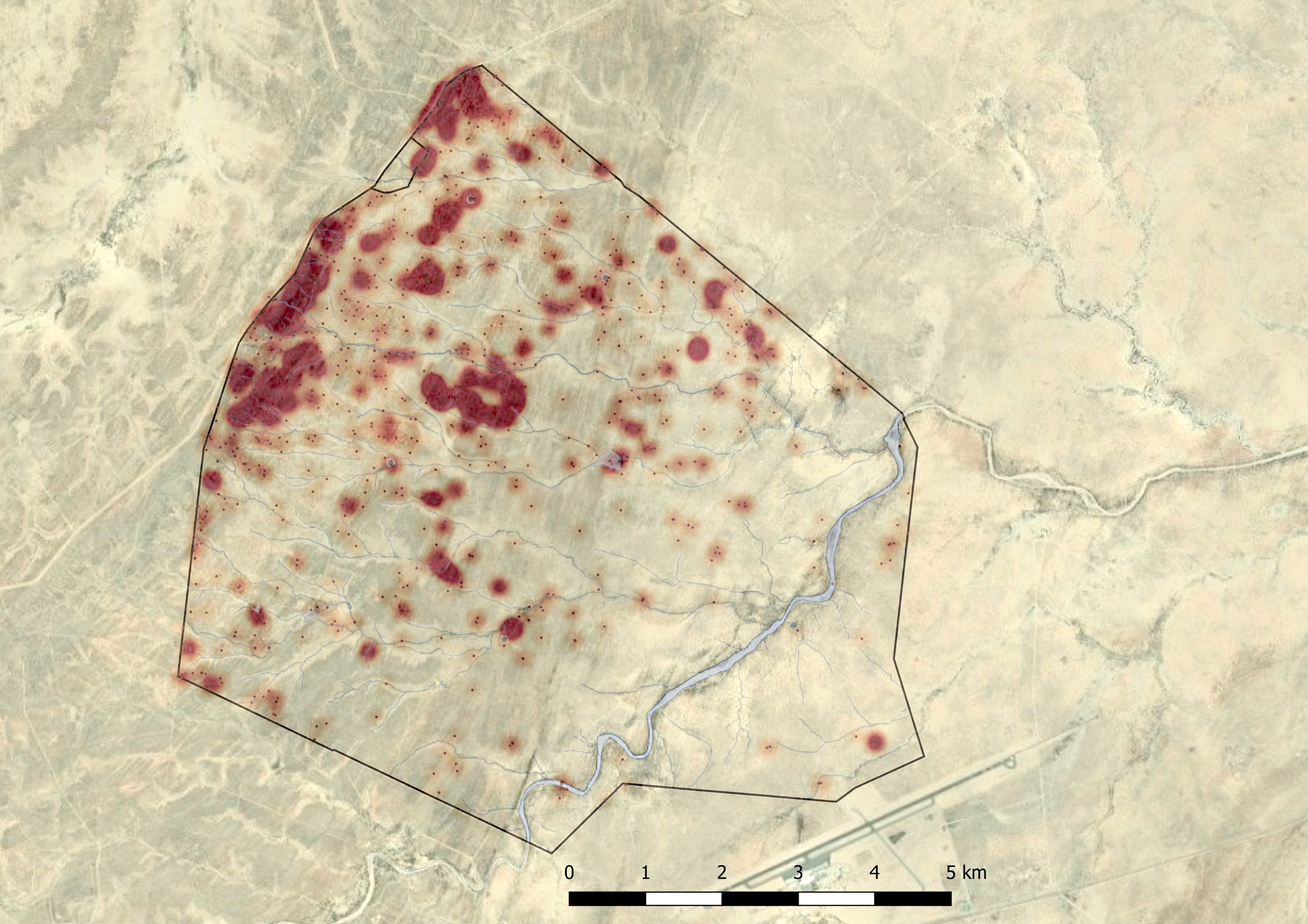 A map showing movements of lions in the same reserve.