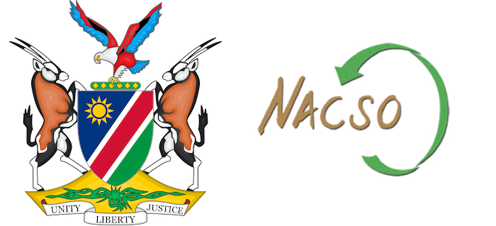 Namibia coat of arms and NACSO logo