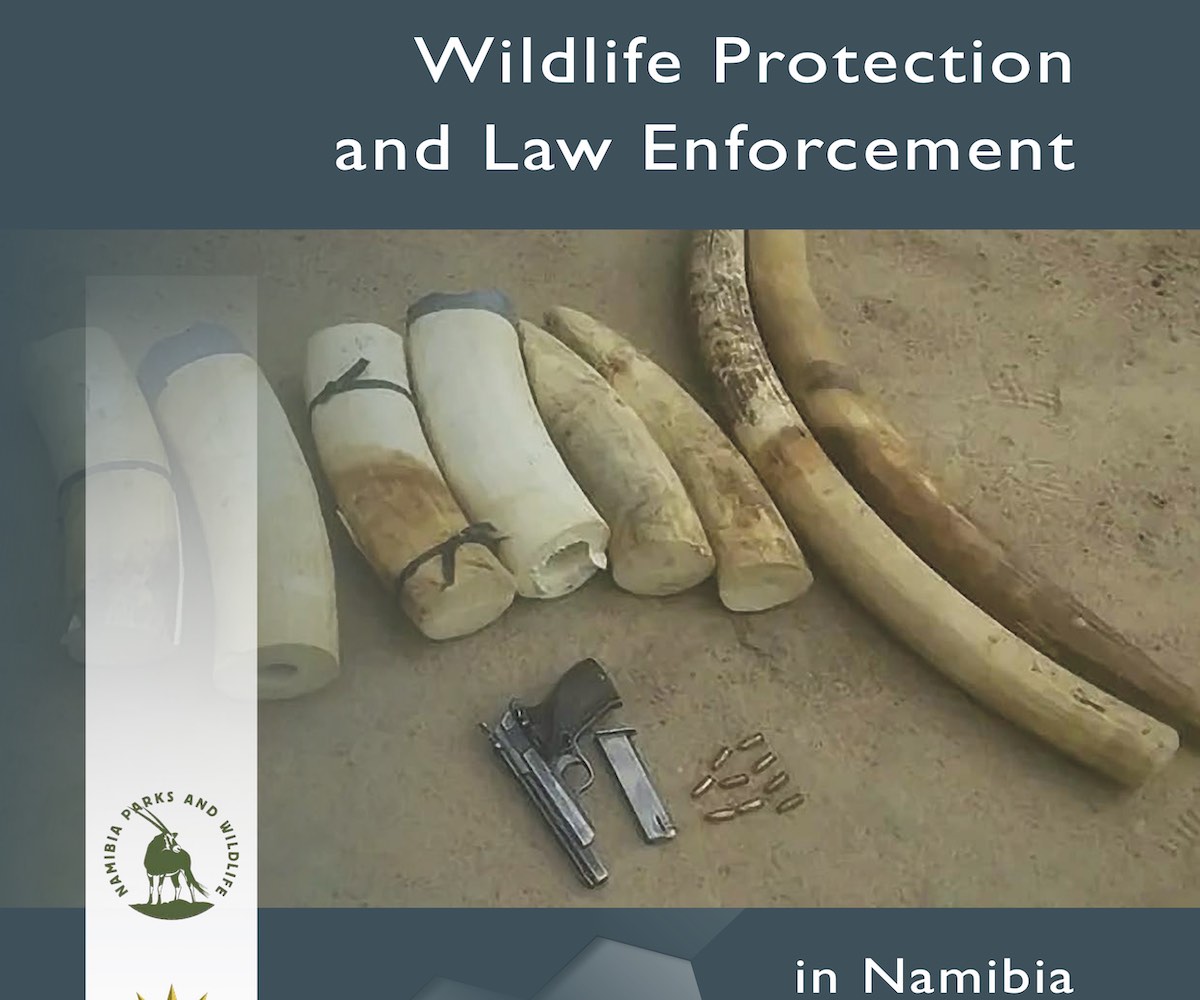The report cover, showing a handgun and several rhino horns and elephant tusks.